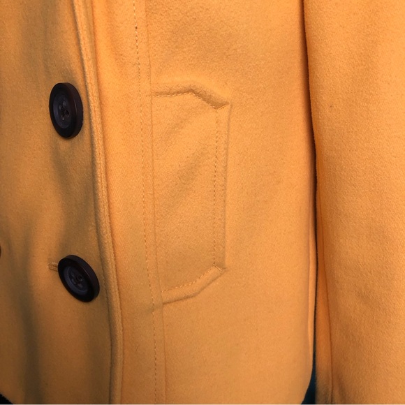 Old Navy Yellow Double Breasted Short Wool Peacoat - Picture 9 of 14